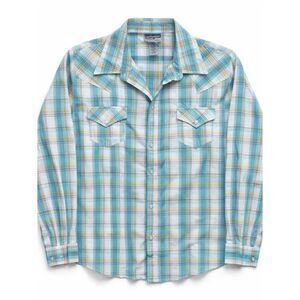 Wrangler Wrancher Western Pearl Snap Shirt Plaid Green 3XL Oversized